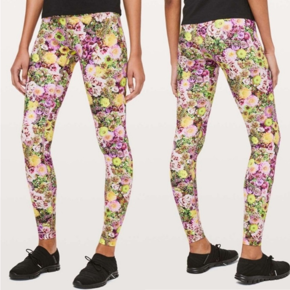 Lululemon wender  under high -rise  nulux  floral leggings